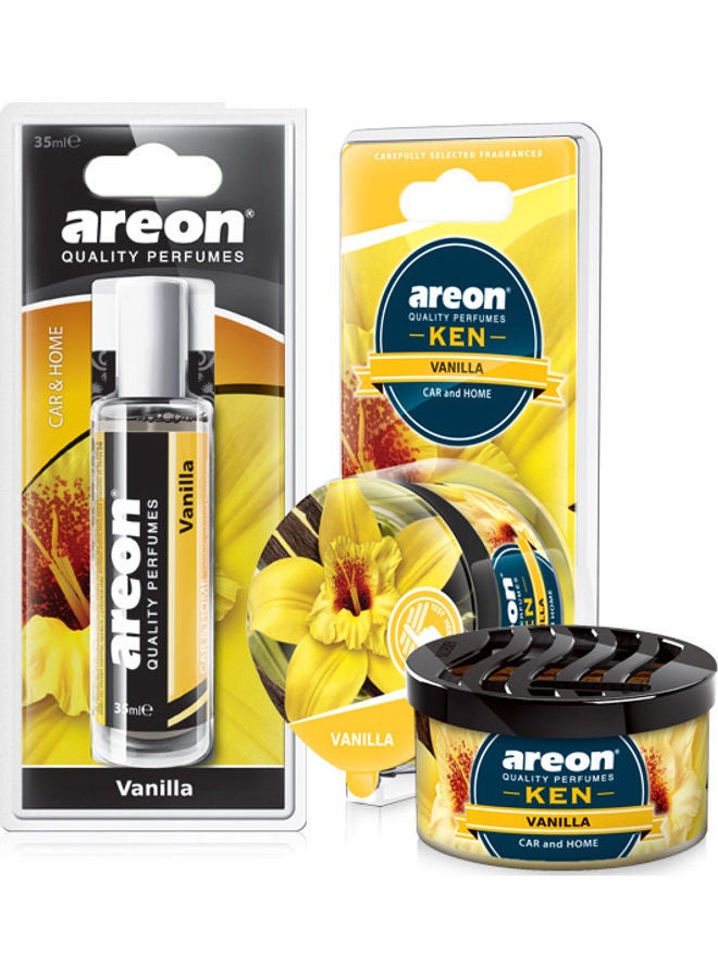 Areon 2-Piece Car Air Freshener Ken & Perfume 35 ml  - Vanilla - Image 1