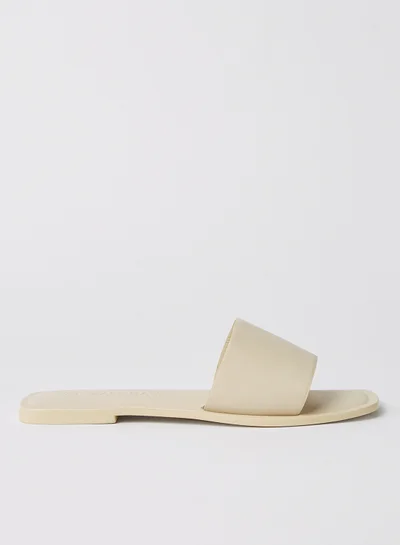 VERO MODA Leather Square Toe Sandals Birch