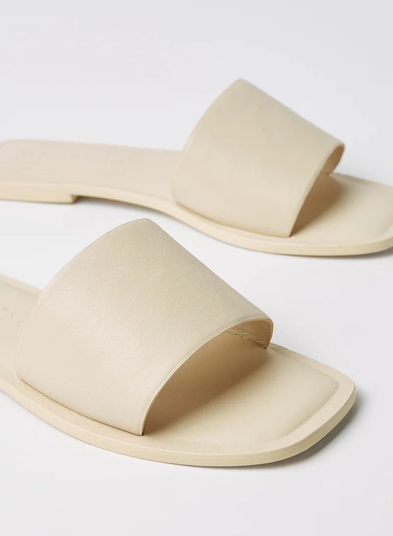 VERO MODA Leather Square Toe Sandals Birch