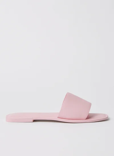 VERO MODA Leather Square Toe Sandals Roseate Spoonbill