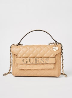 GUESS Illy Flap Crossbody Bag Beige  - Image 1