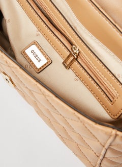 GUESS Illy Flap Crossbody Bag Beige  - Image 4