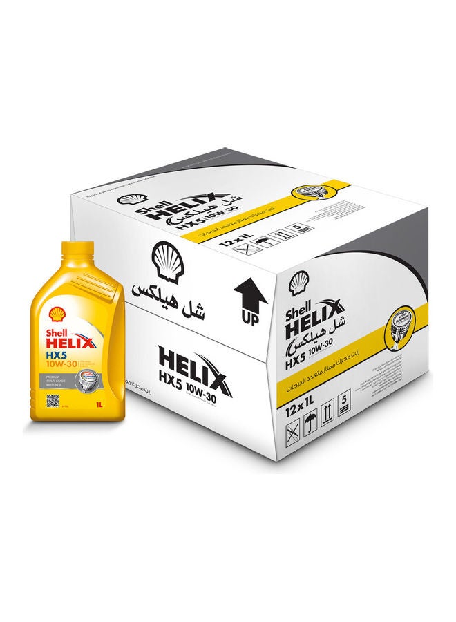 Shell Helix HX5 10W-30 Premium Multigrade Motor Oil  (12 X 1 Litre Carton)  - Image 1