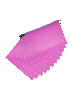 FIS Pack Of 12 Polypropylene Hanging Files With Indicator Pink  - Image 1
