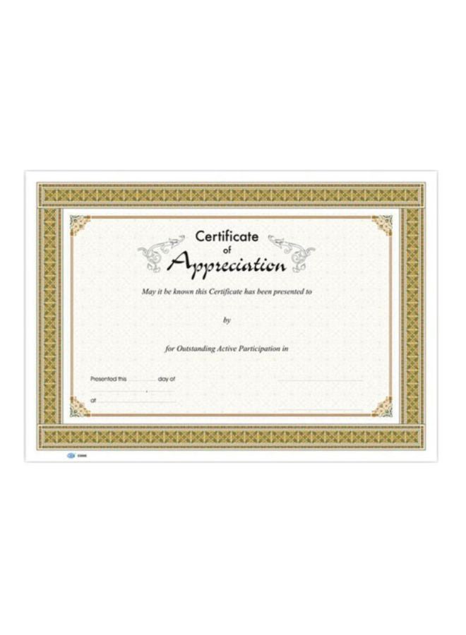 FIS 10-Piece A4 Arabic Designed Certificate Set White/Green/Brown