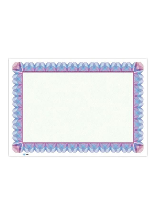 FIS 10-Piece A4 Plain Design Certificate Set White/Purple