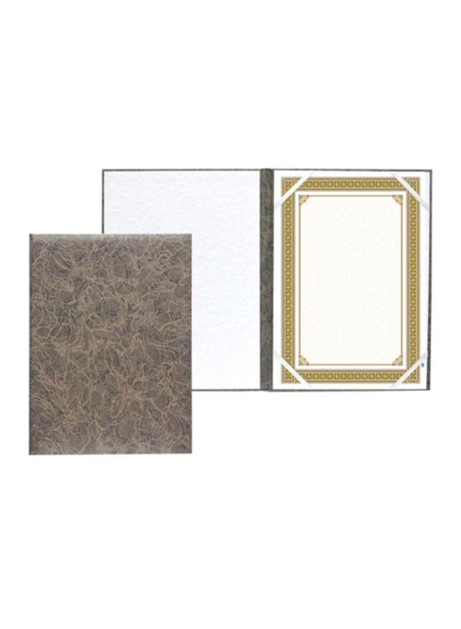 Certificate Folder Brown/White/Yellow