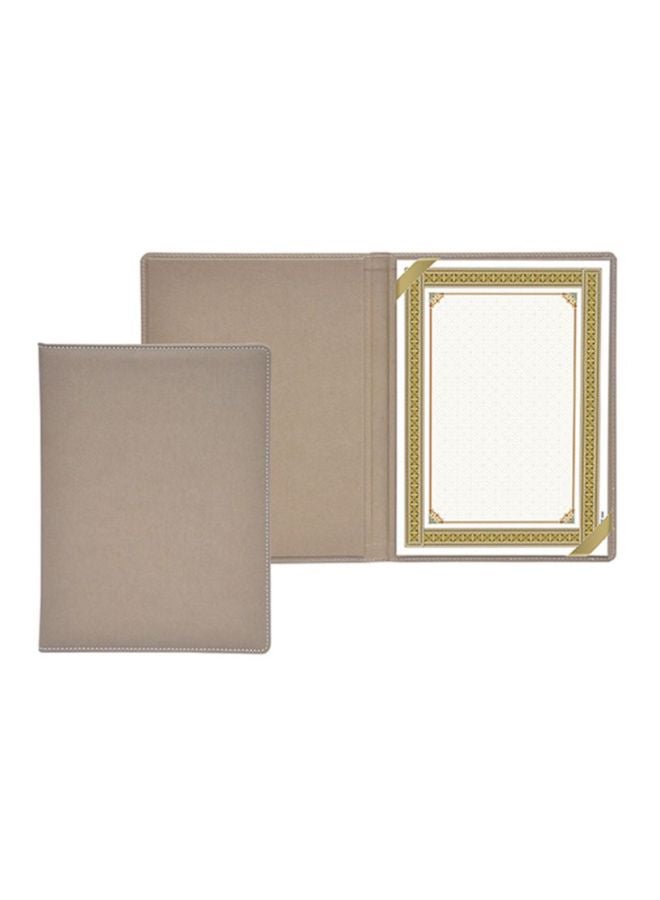 FIS A4 Certificate Folder Brown/White