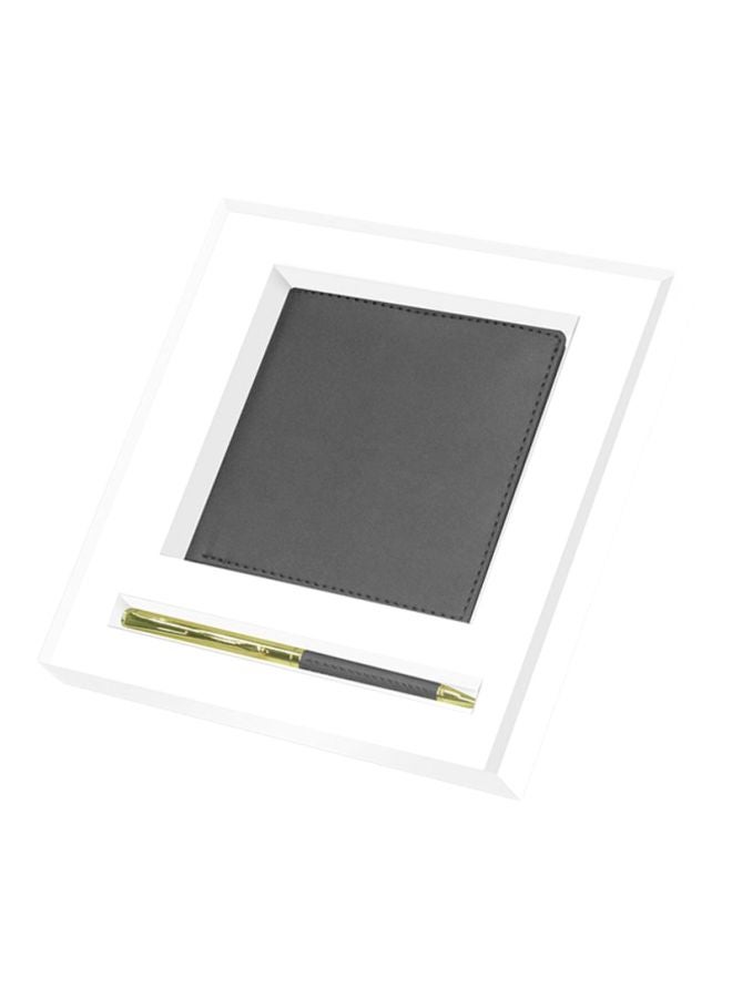 FIS Italian PU Wallet With Pen Grey/Gold - Image 1