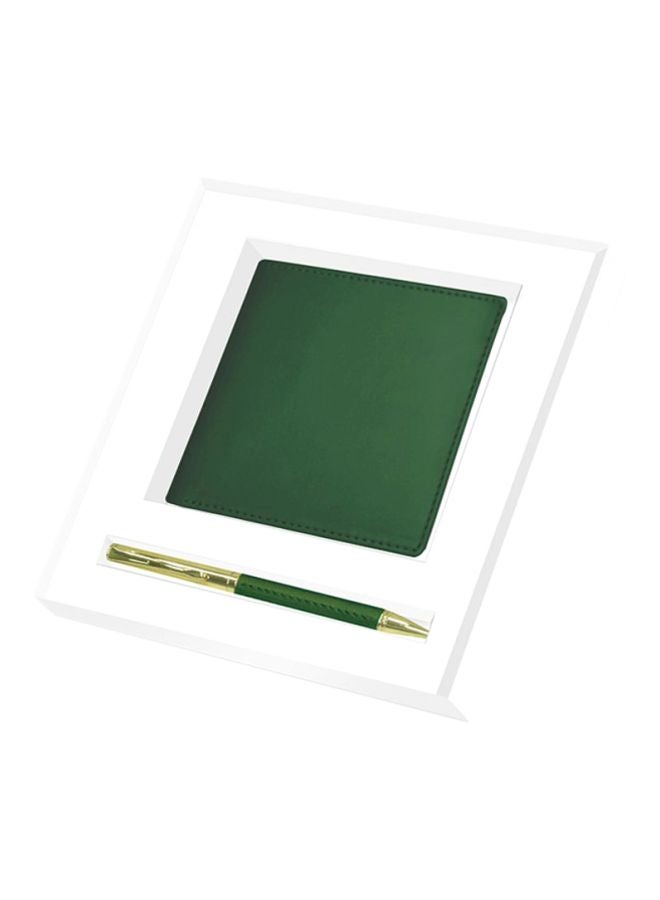 FIS Italian PU Wallet With Pen Green/Gold - Image 1