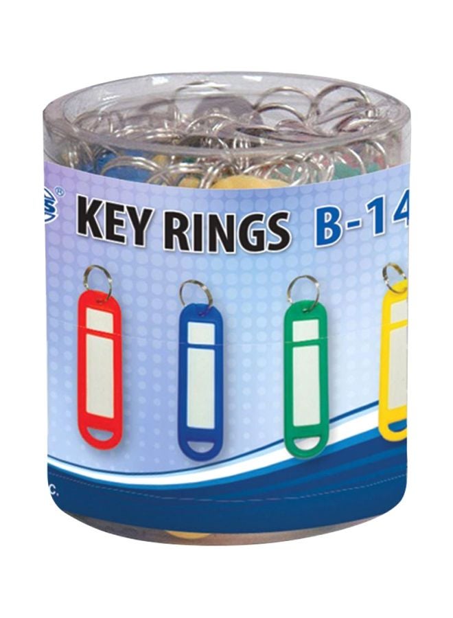 FIS 50-Piece Key Rings Blue/Red/Green