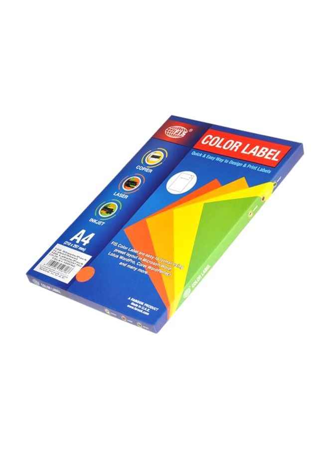 FIS 100-Sheets A4 Color Label Orange  - Image 3