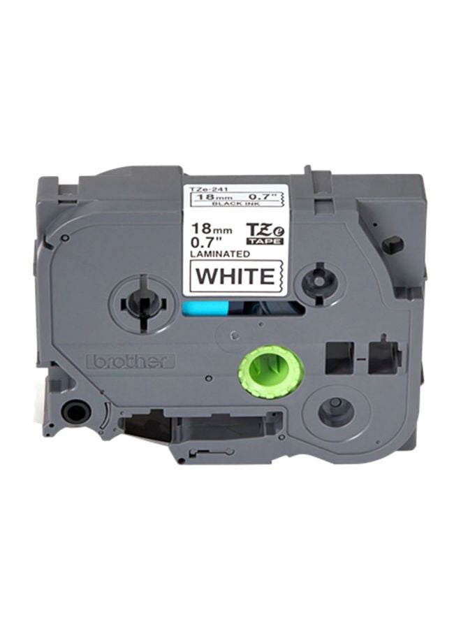 brother TZE-241 Labelling Tape 18mm White/Black - Image 1