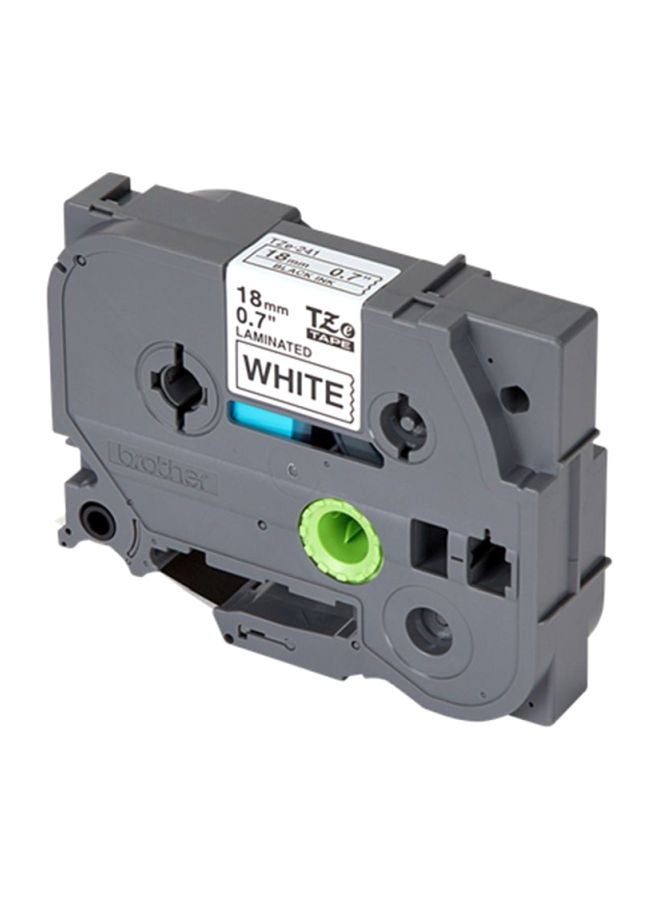 brother TZE-241 Labelling Tape 18mm White/Black - Image 2