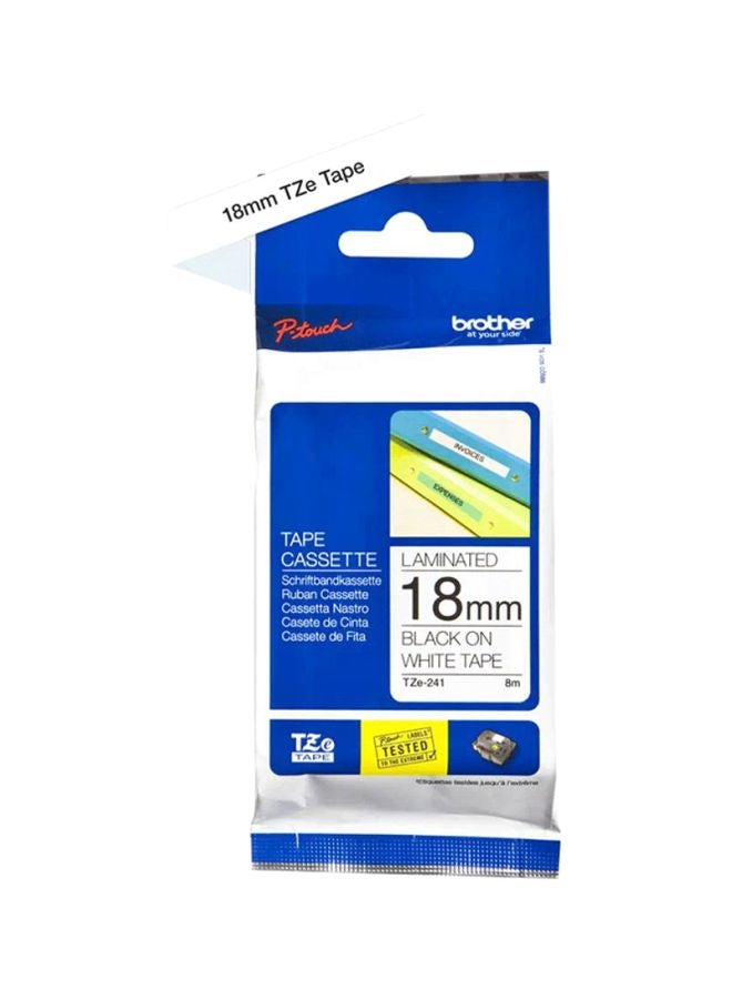 brother TZE-241 Labelling Tape 18mm White/Black - Image 4
