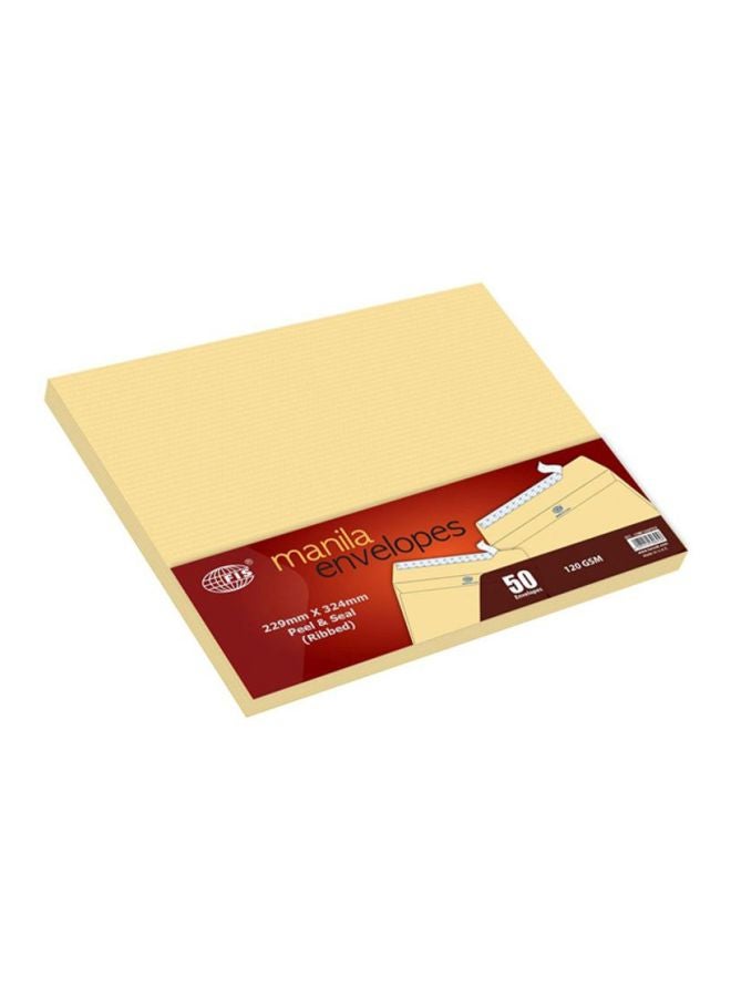 FIS Pack Of 50 Manila Peel And Seal Envelope Cream - Image 2