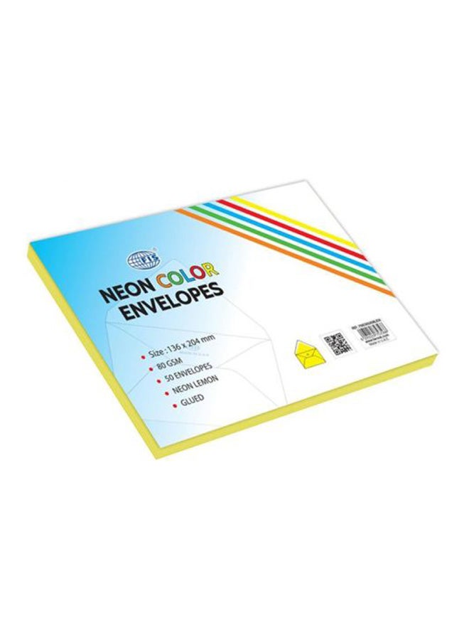 إف اي أس  مجموعة أظرف ملصقة من 50 قطعة أصفر - Image 2