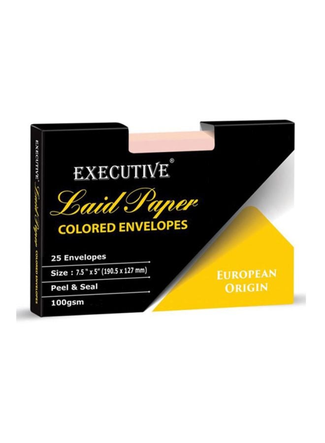 إف اي أس  مجموعة أظرف لاصقة مصنوعة من الورق المدموغ مكونة من 25 قطعة وردي - Image 2