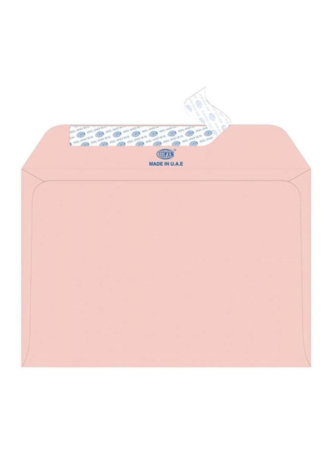 FIS Pack Of 25 Laid Paper Peel And Seal Envelope Pink - Image 1