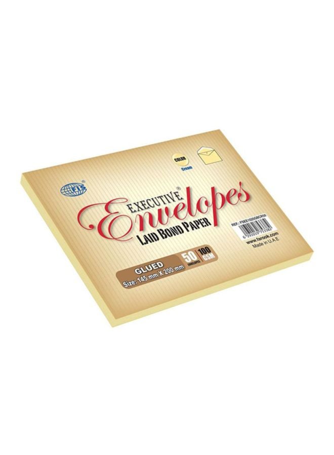 FIS Pack Of 50 Laid Paper Peel And Seal Envelope Cream - Image 2