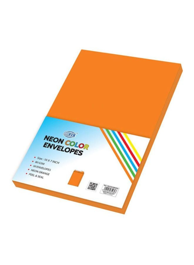 FIS 50-Piece Peel And Seal Envelope Set Orange - Image 2