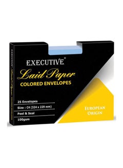 FIS 25-Piece Executive Laid Paper Peel And Seal Envelope Set Blue  - Image 2