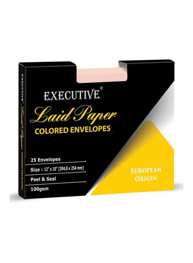 FIS 25-Piece Executive Laid Paper Peel And Seal Envelope Set Pink - Image 2