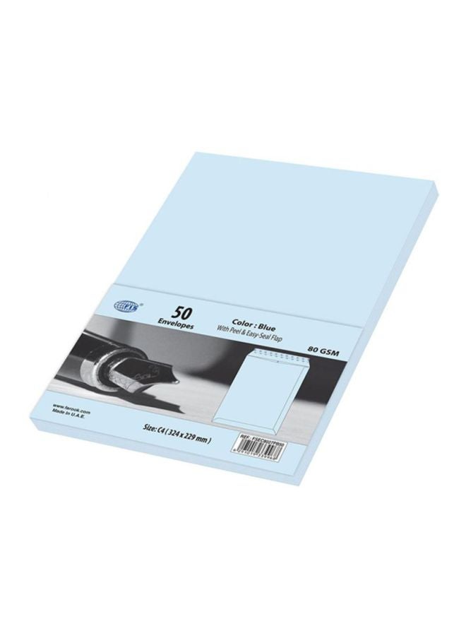 FIS 50-Piece Peel And Seal Envelope Set Blue - Image 2