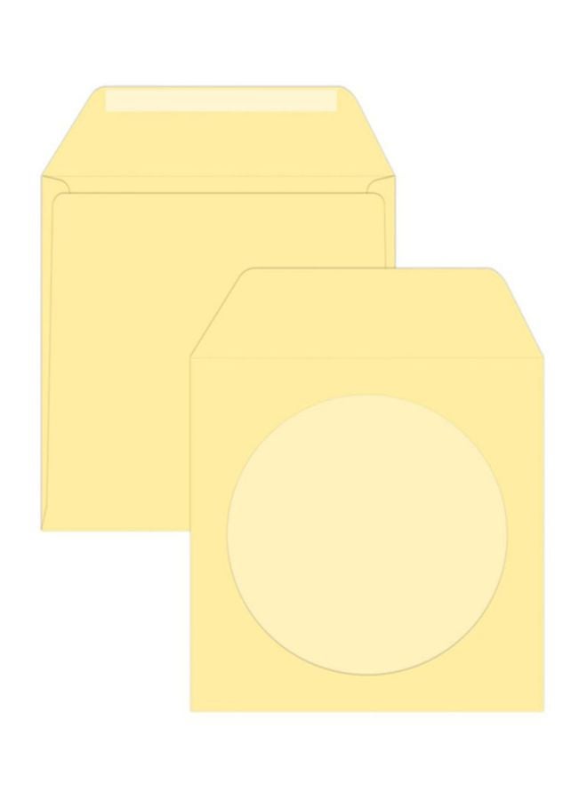 FIS 25-Piece Executive Laid Paper CD/DVD Glued Envelope With Window Set Cream - Image 1