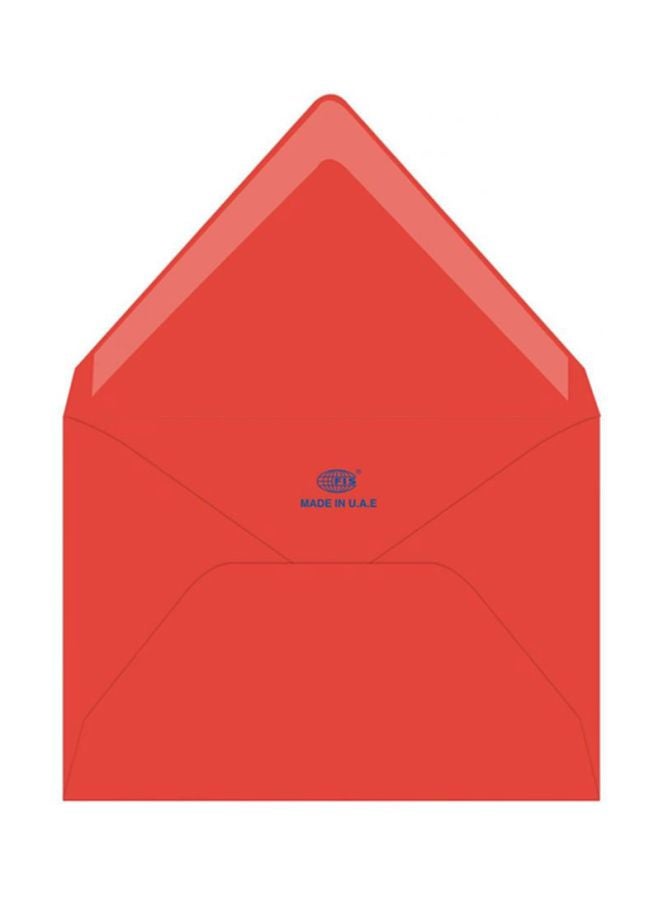 إف اي أس  مجموعة أظرف ملصقة من 50 قطعة أحمر نيون - Image 1