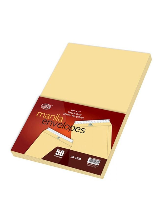 FIS 50-Piece Recycled Peel And Seal Envelope Set Brown - Image 2