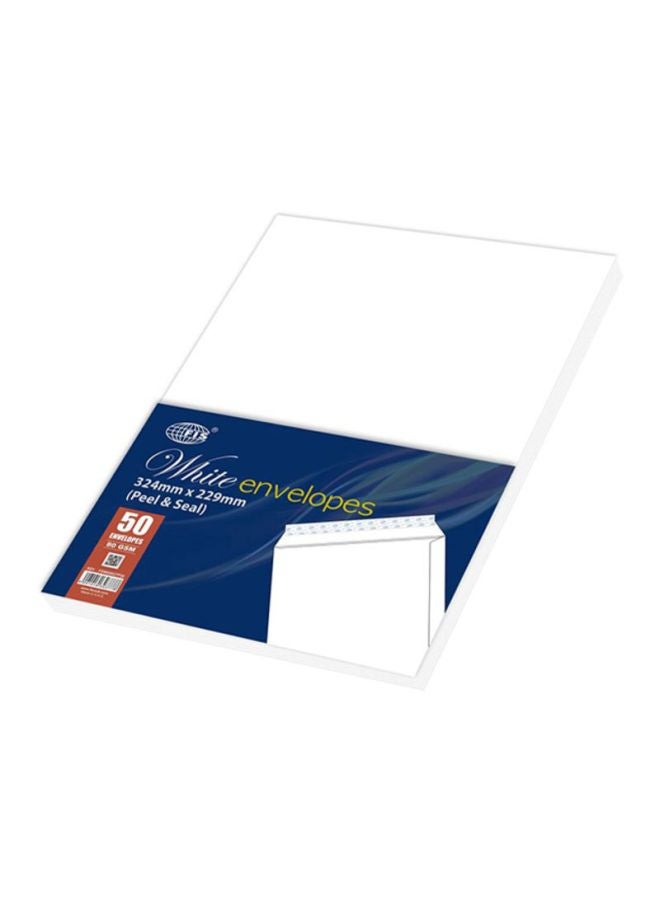 FIS 50-Piece Peel And Seal Envelope Set White - Image 2