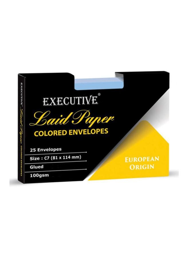 إف اي أس  مجموعة مظروفات إكزيكيتيف ملصقة من الورق المخطط من 25 قطعة أزرق - Image 2