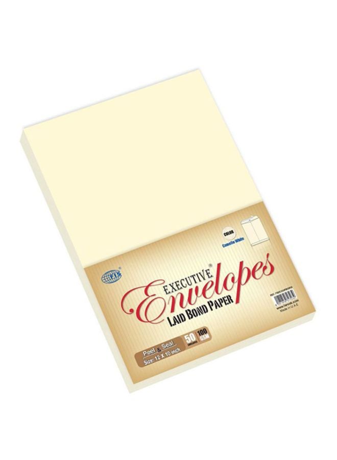 FIS Pack Of 50 Laid Paper Peel And Seal Envelope Off-White - Image 2