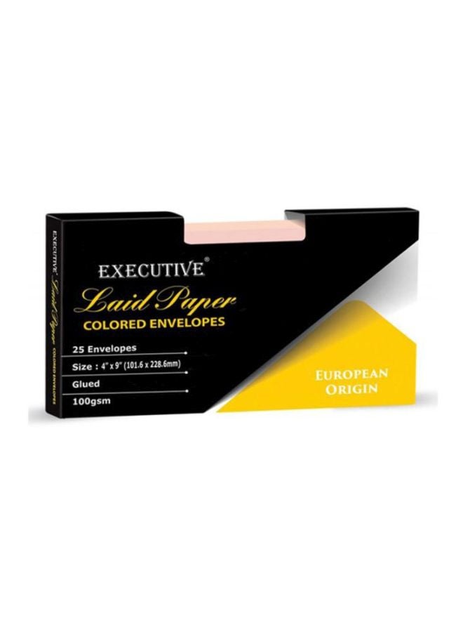 FIS 25-Piece Laid Paper Glued Envelope Set Pink - Image 2