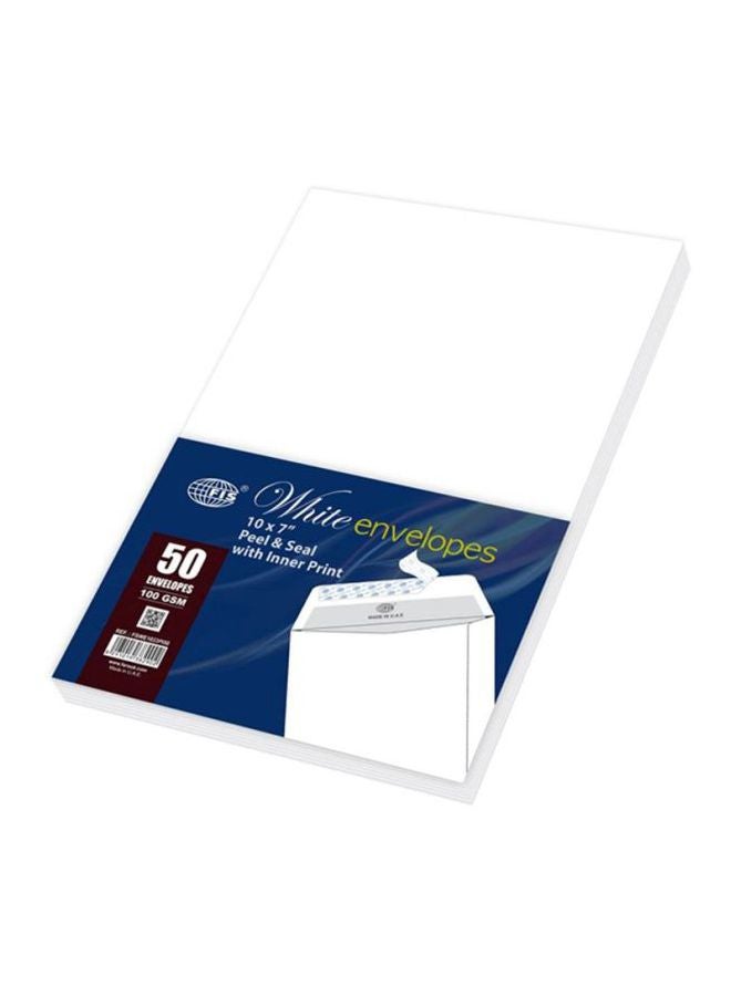 FIS 50-Piece Peel And Seal Envelope Set White - Image 2