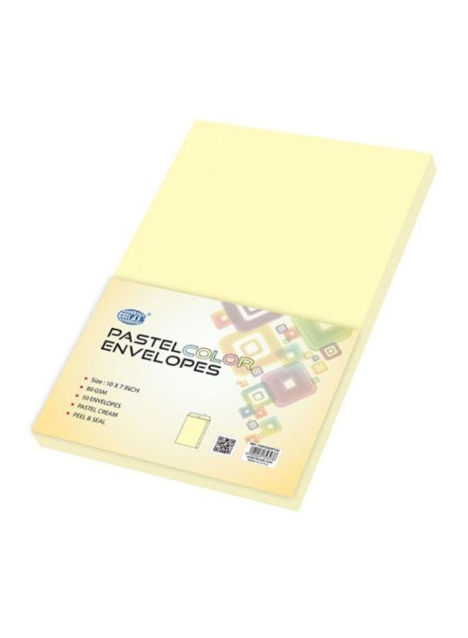 FIS 50-Piece Peel And Seal Envelope Set Cream - Image 2