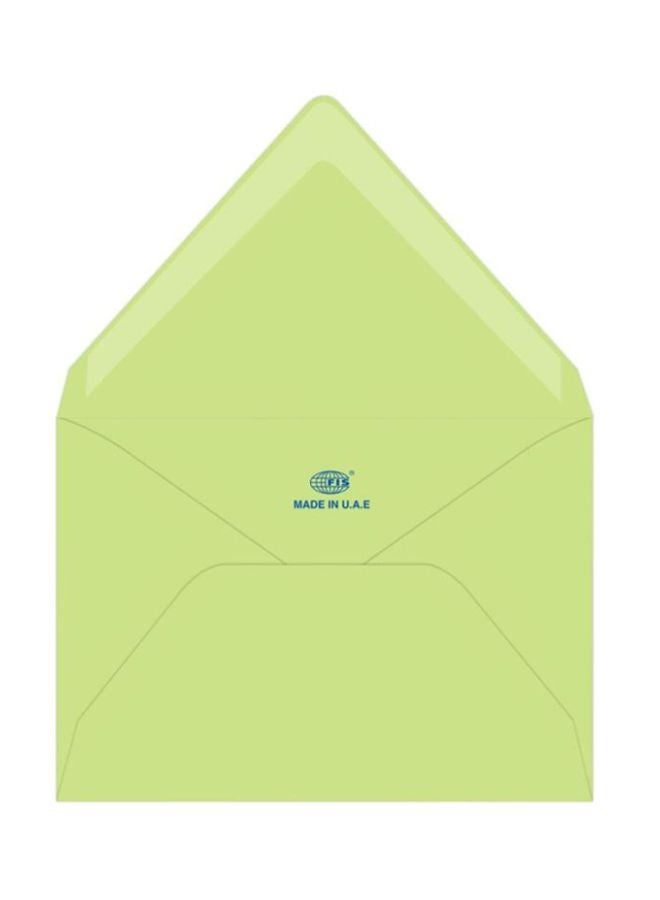 FIS 25-Piece Executive Laid Paper Glued Envelope Set Green - Image 1
