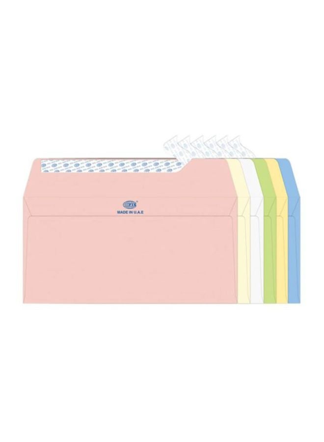 إف اي أس  مجموعة مظروفات إكزيكيتيف ملصقة من الورق المخطط بعدد 25 قطعة متعدد الألوان - Image 1
