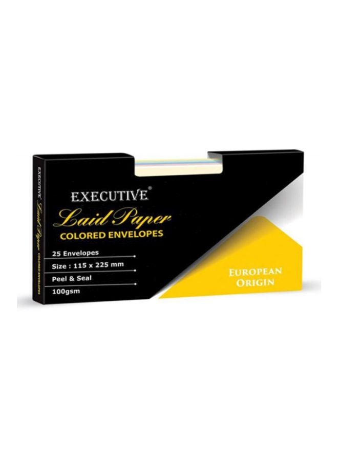 إف اي أس  مجموعة مظروفات إكزيكيتيف ملصقة من الورق المخطط بعدد 25 قطعة متعدد الألوان - Image 2