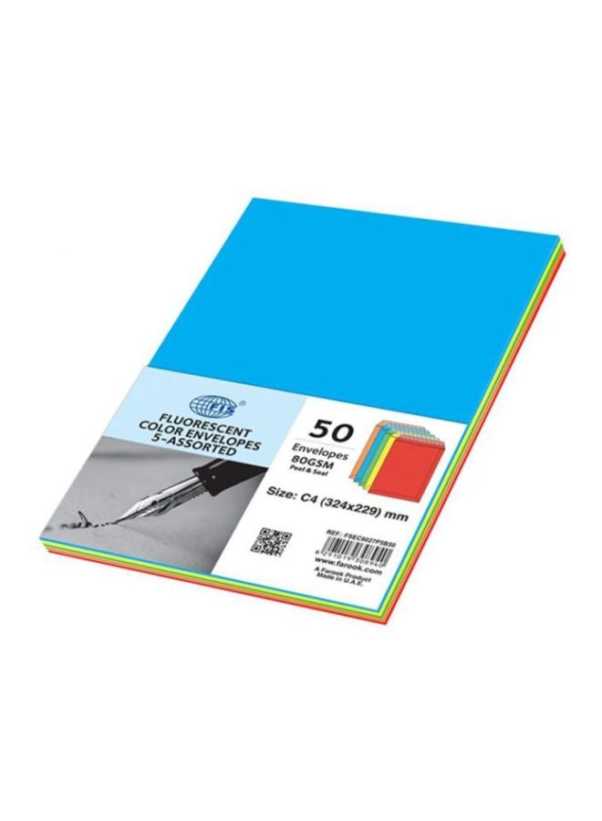 FIS - 50-Piece Colour Envelopes Multicolour - Image 1