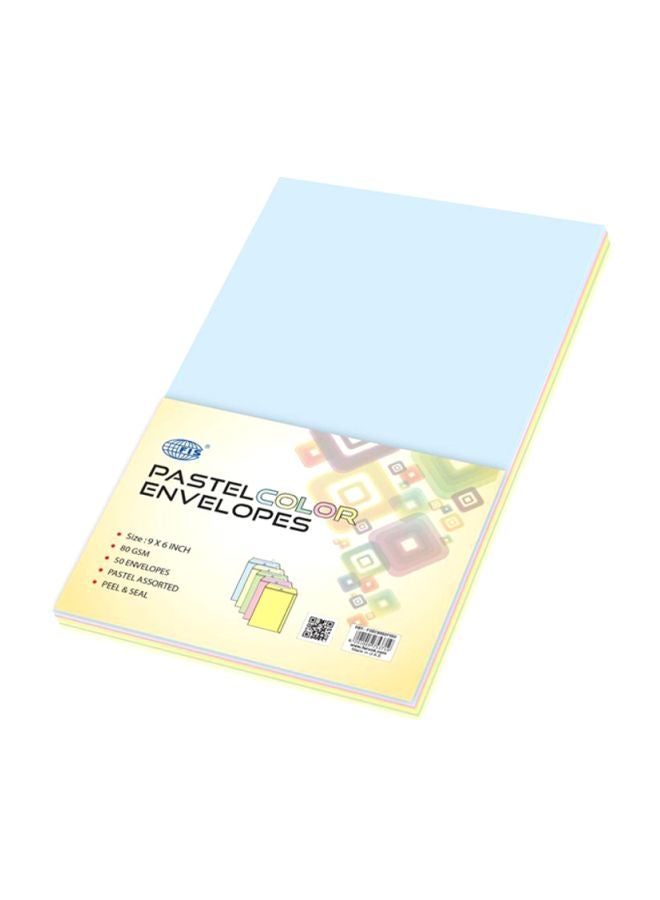 إف اي أس  مغلفات ملونة مكونة من 50 قطعة أصفر/وردي/أزرق - Image 2