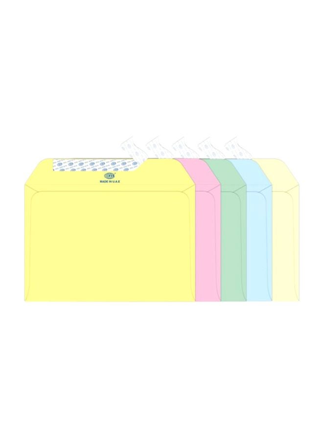 FIS 50-Piece Colour Envelope Set Pink/Green/Yellow - Image 1