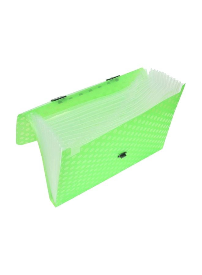 FIS 13-Pocket Plastic Expanding Files Green/Black - Image 2