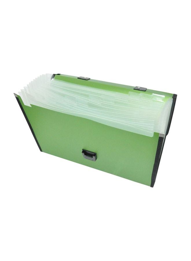 FIS 13-Pocket Expanding File Green/Black - Image 2