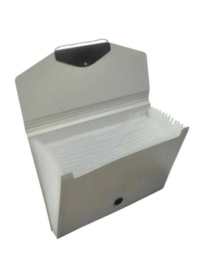 13-Pocket Expanding Files Grey/Black