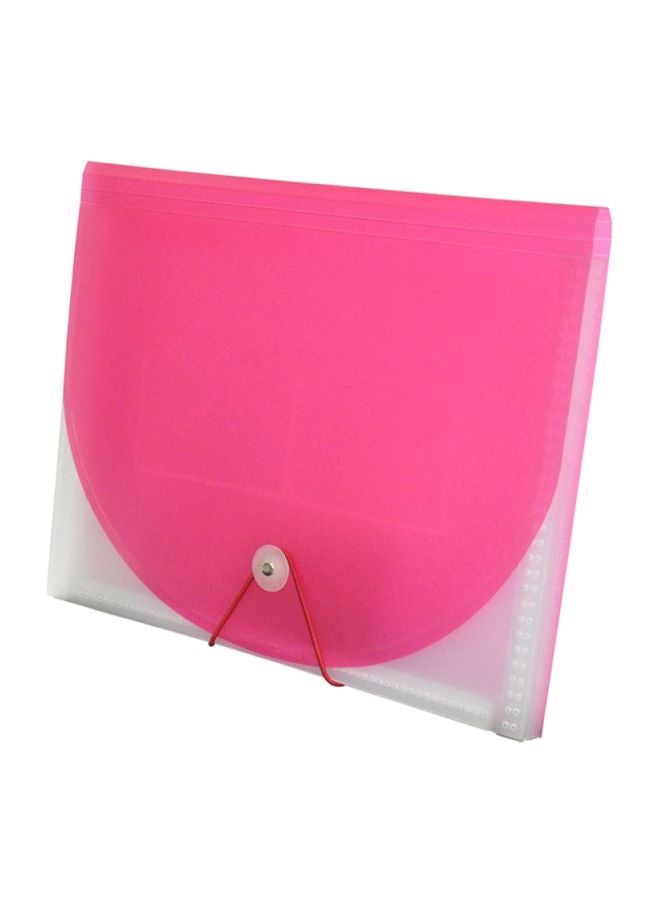 FIS A4 Expanding Files With Index Divider Pink/White - Image 1
