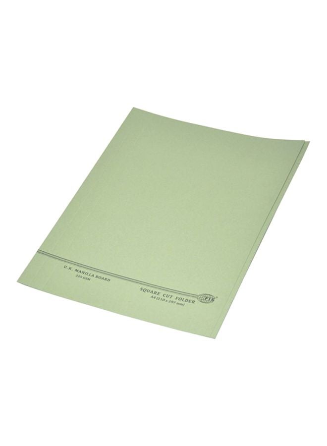 FIS 100-Piece Square Cut Folders Without Fastener Set Green - Image 1