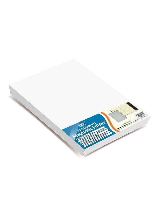 FIS A5 Italian Magnetic Folder With Writing Pad Light Grey/Beige - Image 3