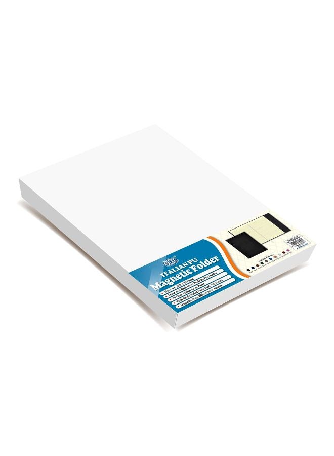 FIS A4 Italian Magnetic Folder With Writing Pad Black/Beige - Image 3